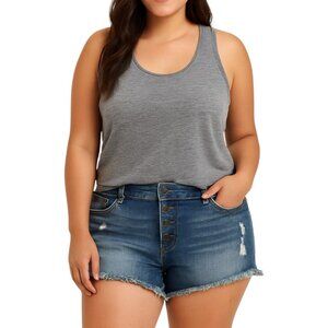 Torrid Women’s Distressed Button-Fly Denim Shorts | Size 16